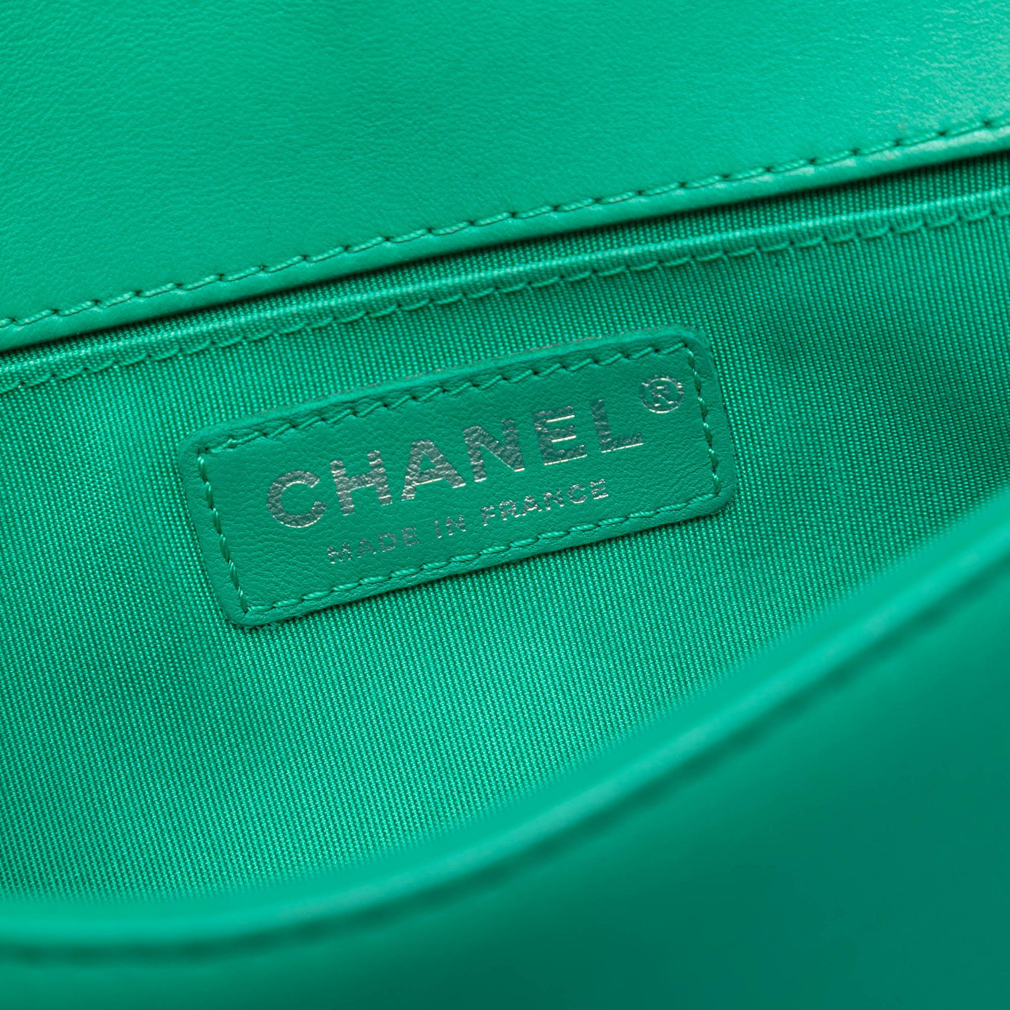 Chanel Small Bicolor Quilted Lambskin and Rubber Boy Flap