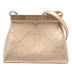 Chanel Small Calfskin Kiss Lock Frame Bag