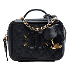 Chanel Small Caviar CC Filigree Vanity Case
