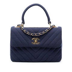 Chanel Small Chevron Jersey Trendy CC Top Handle Flap