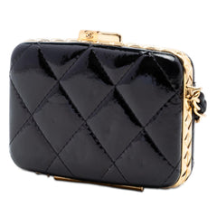 Chanel Small Glazed Goatskin Box With Chain