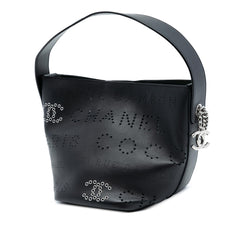 Chanel Small Perforated Calfskin Logo Eyelet Bucket Bag