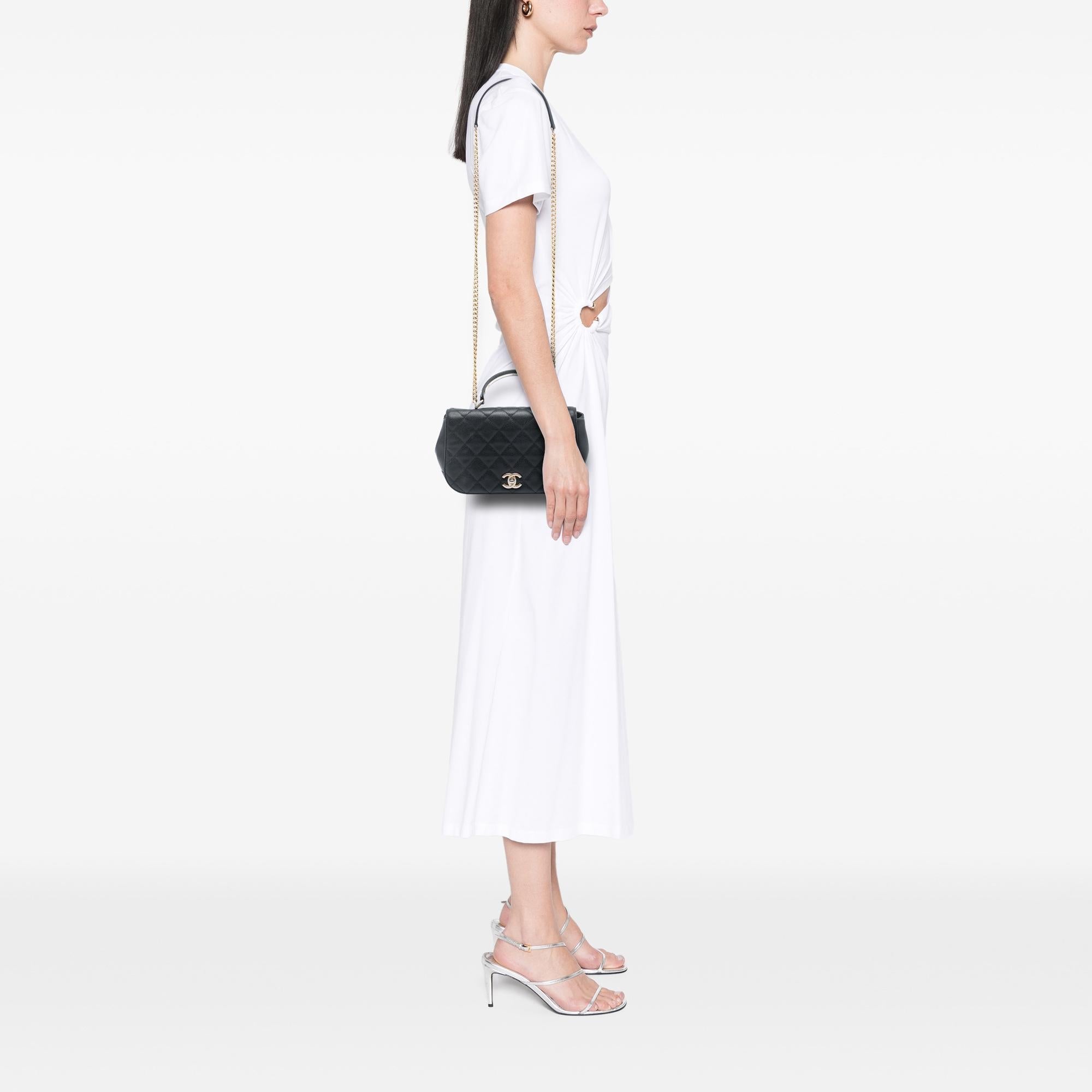 Chanel Small Quilted Caviar Carry Around Flap