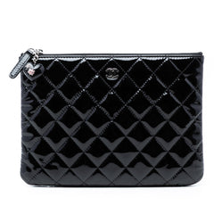 Chanel Small Quilted Patent O Case Clutch