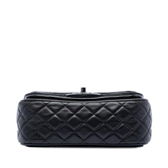 Chanel Small Quilted Patent and Lambskin Trimmed Classic Twist Flap