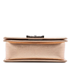 Chanel Small Quilted Perforated Metallic Lambskin Boy Flap
