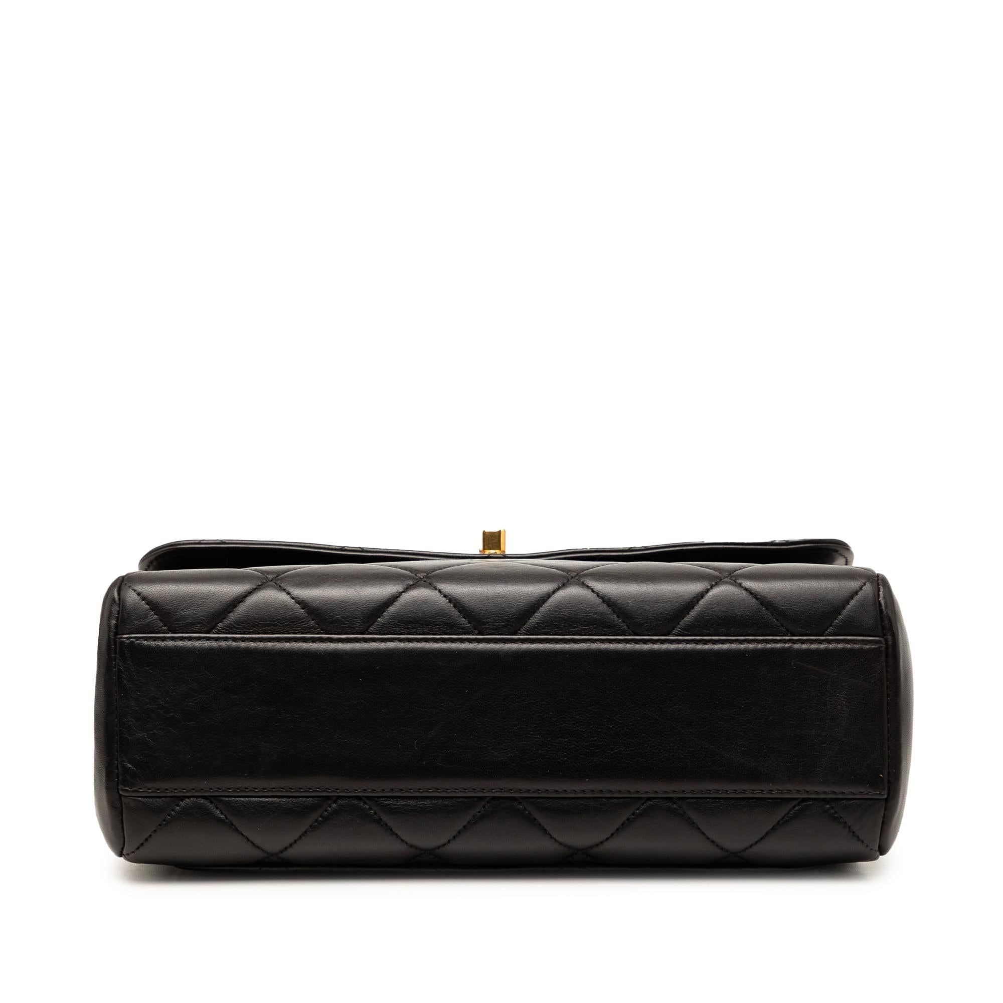 Chanel Small Square Quilted Lambskin Straight Single Flap
