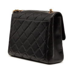 Chanel Small Square Quilted Lambskin Straight Single Flap