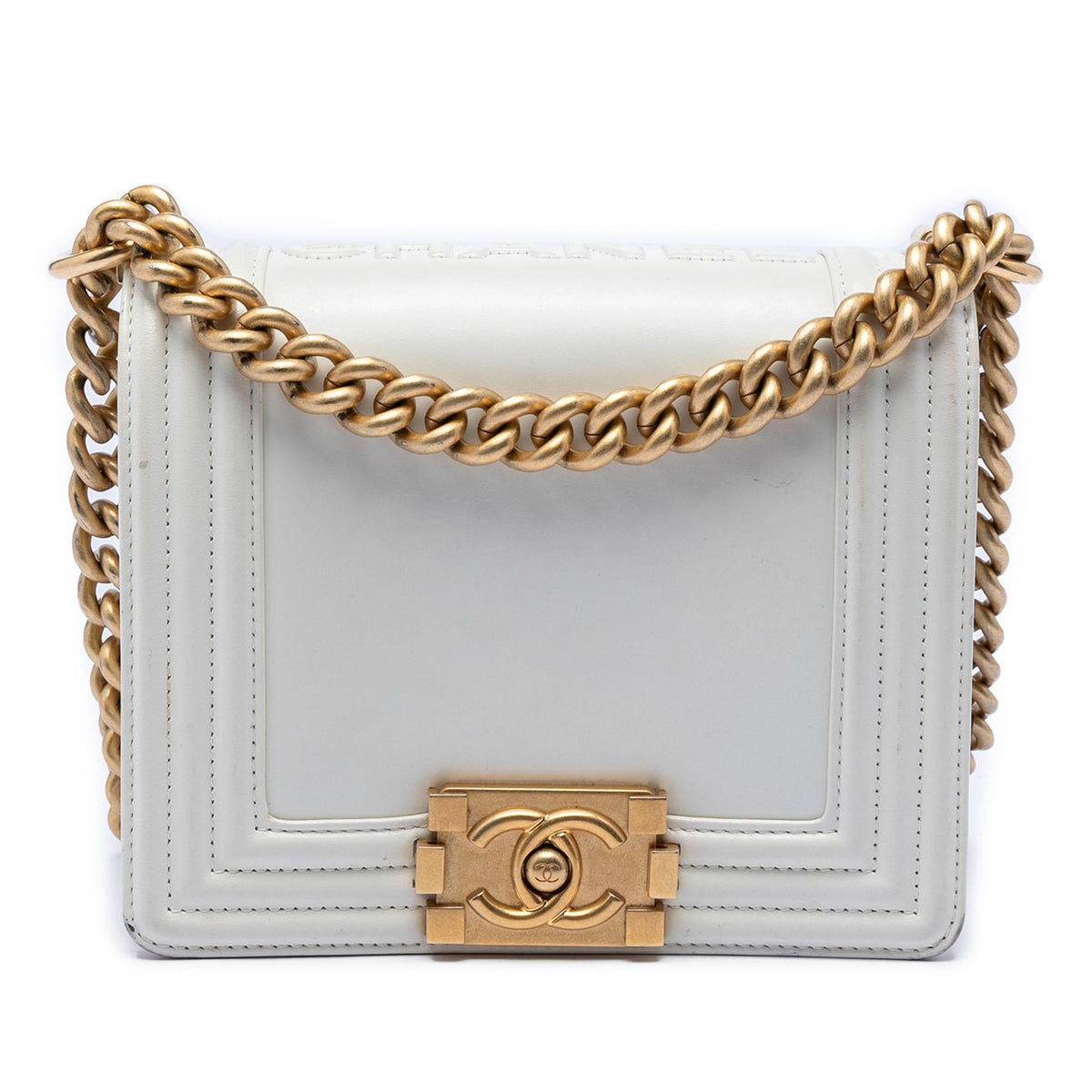 Chanel Square Calfskin Boy Reverso Flap