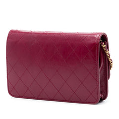 Chanel Stitched Goatskin Golden CC Wallet On Chain