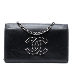 Chanel Studded Lambskin CC Wallet on Chain