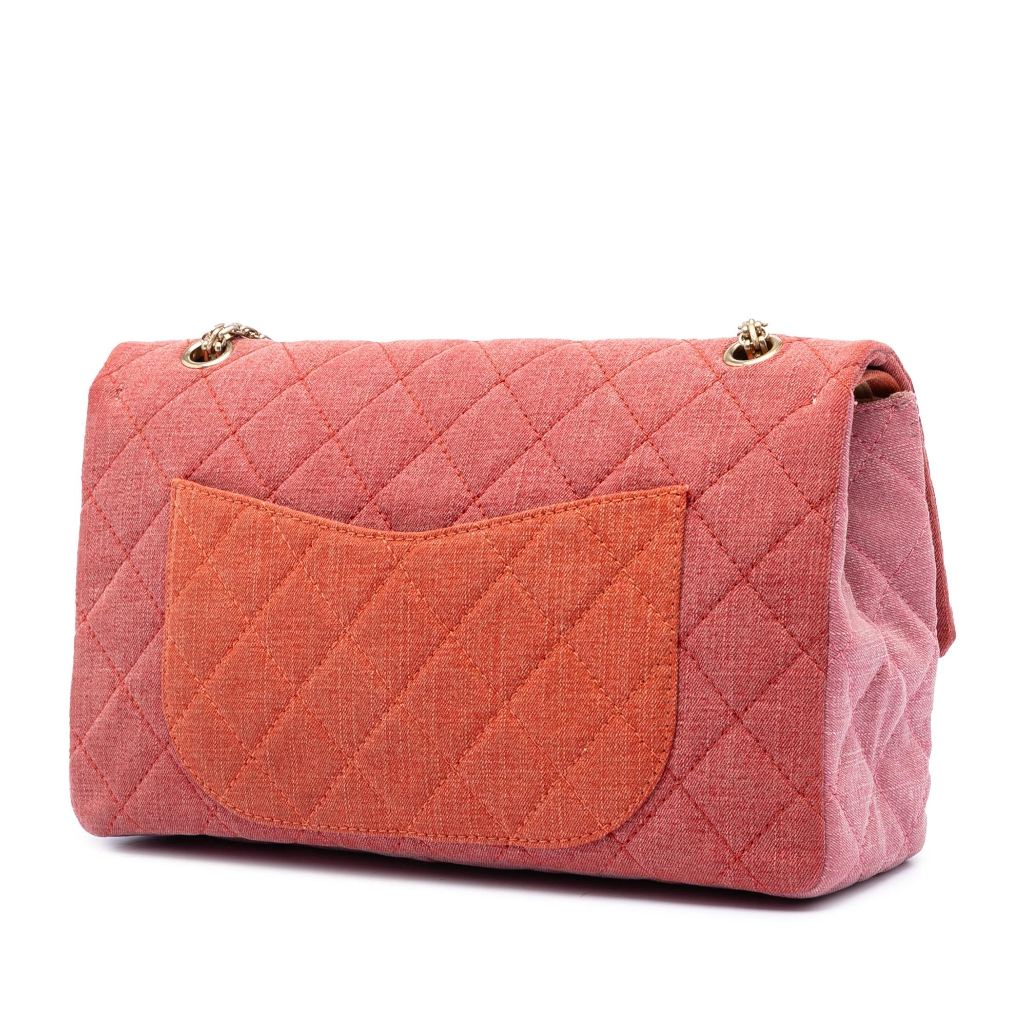 Chanel Tricolor Quilted Denim Reissue 2.55 Double Flap 227
