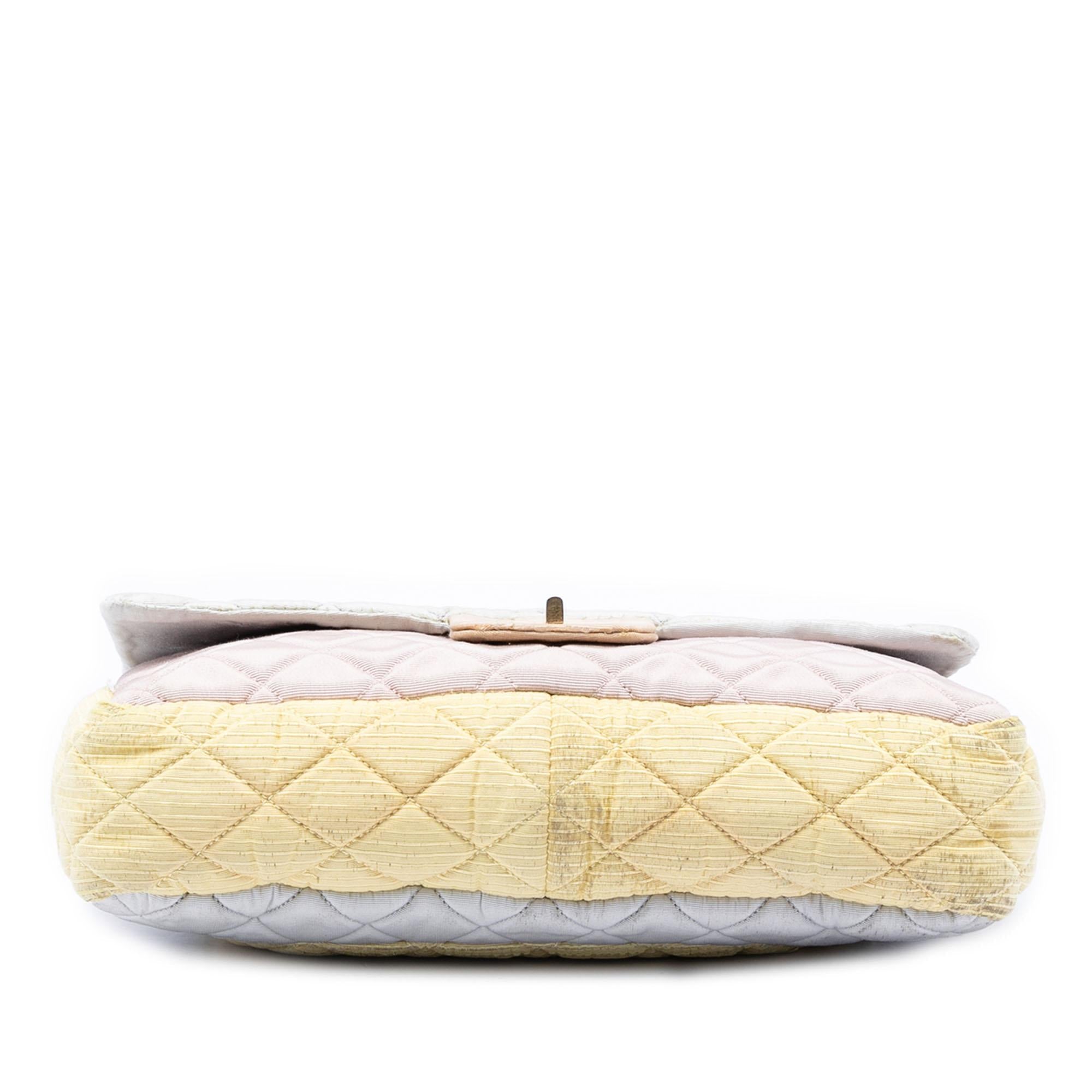 Chanel Tricolor Quilted Grosgrain Satin Reissue 2.55 Single Flap 227
