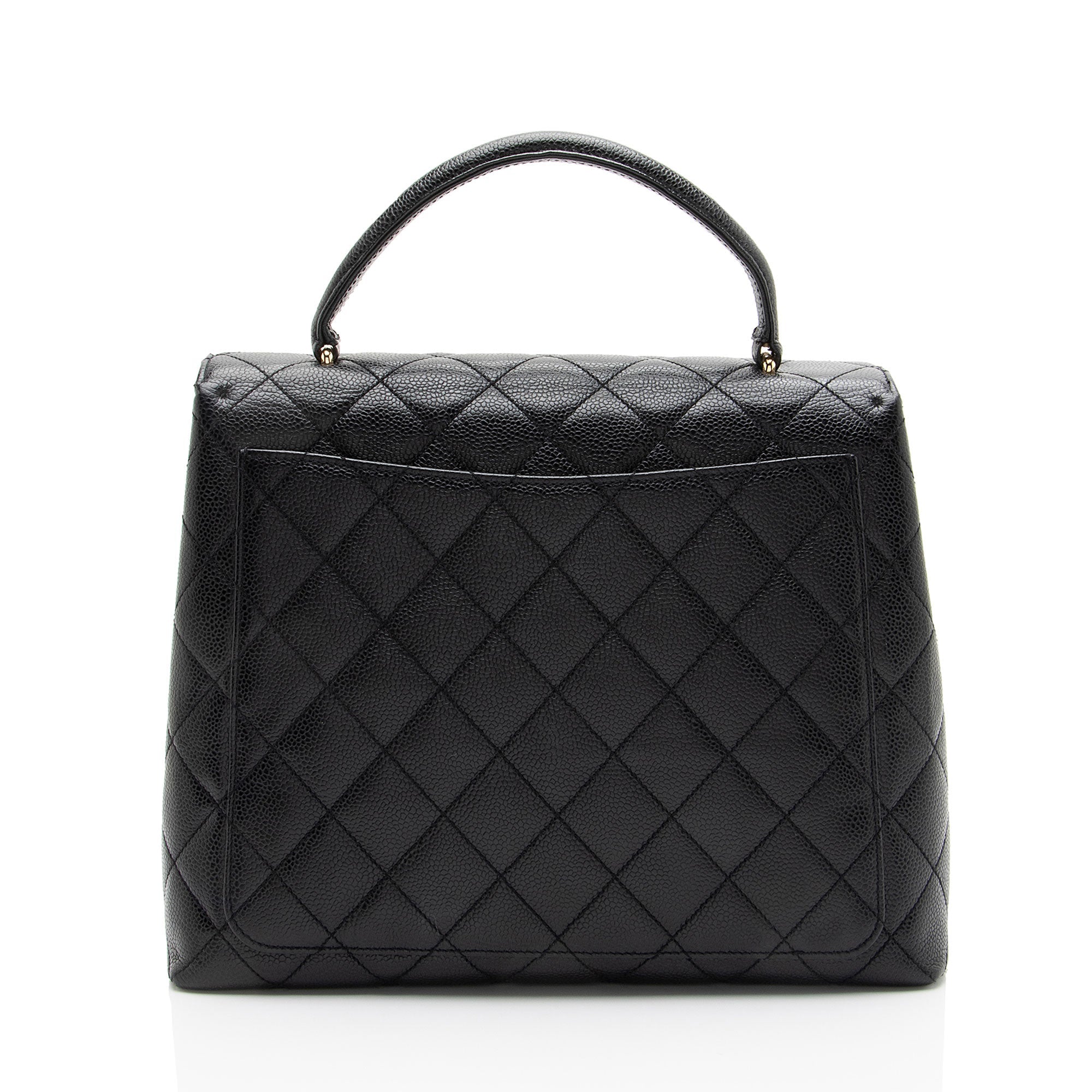 Chanel Vintage Caviar Leather Kelly Top Handle