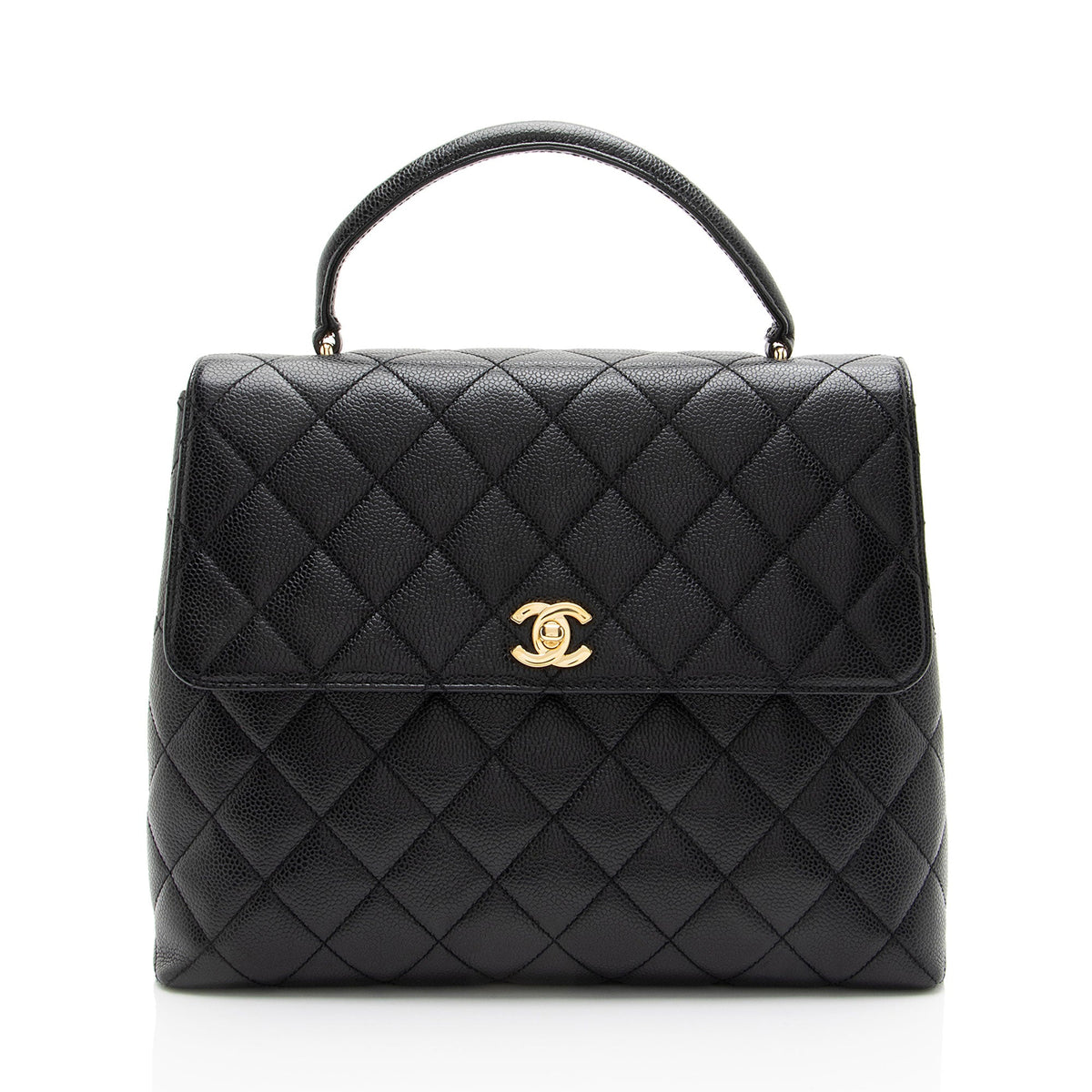 Chanel Vintage Caviar Leather Kelly Top Handle