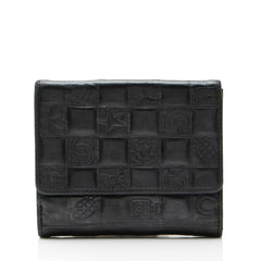 Chanel Vintage Embossed Lambskin Lucky Symbols French Purse Wallet