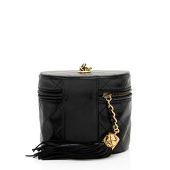 Chanel Vintage Lambskin Tassle Vanity Case with Chain