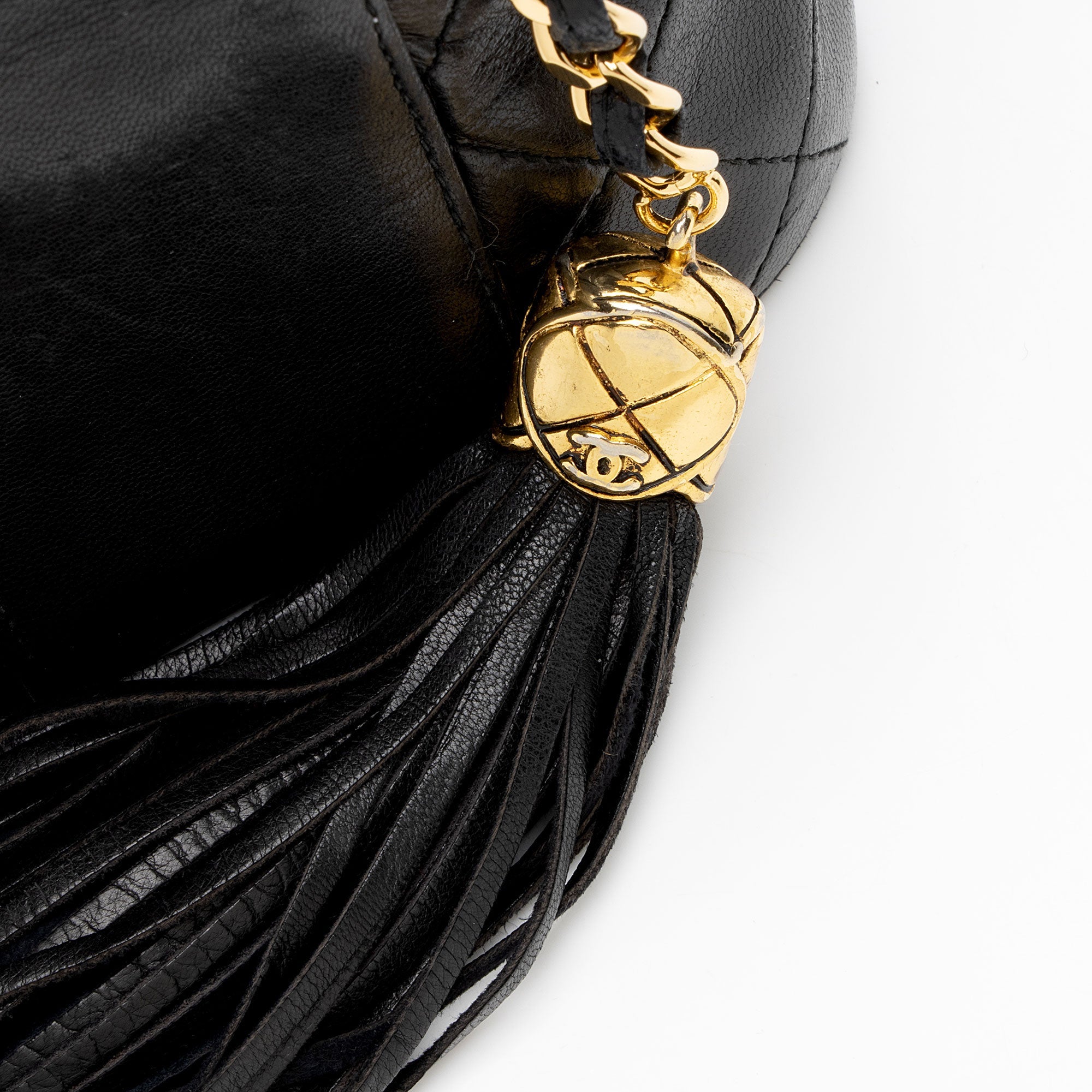 Chanel Vintage Lambskin Tassle Vanity Case with Chain