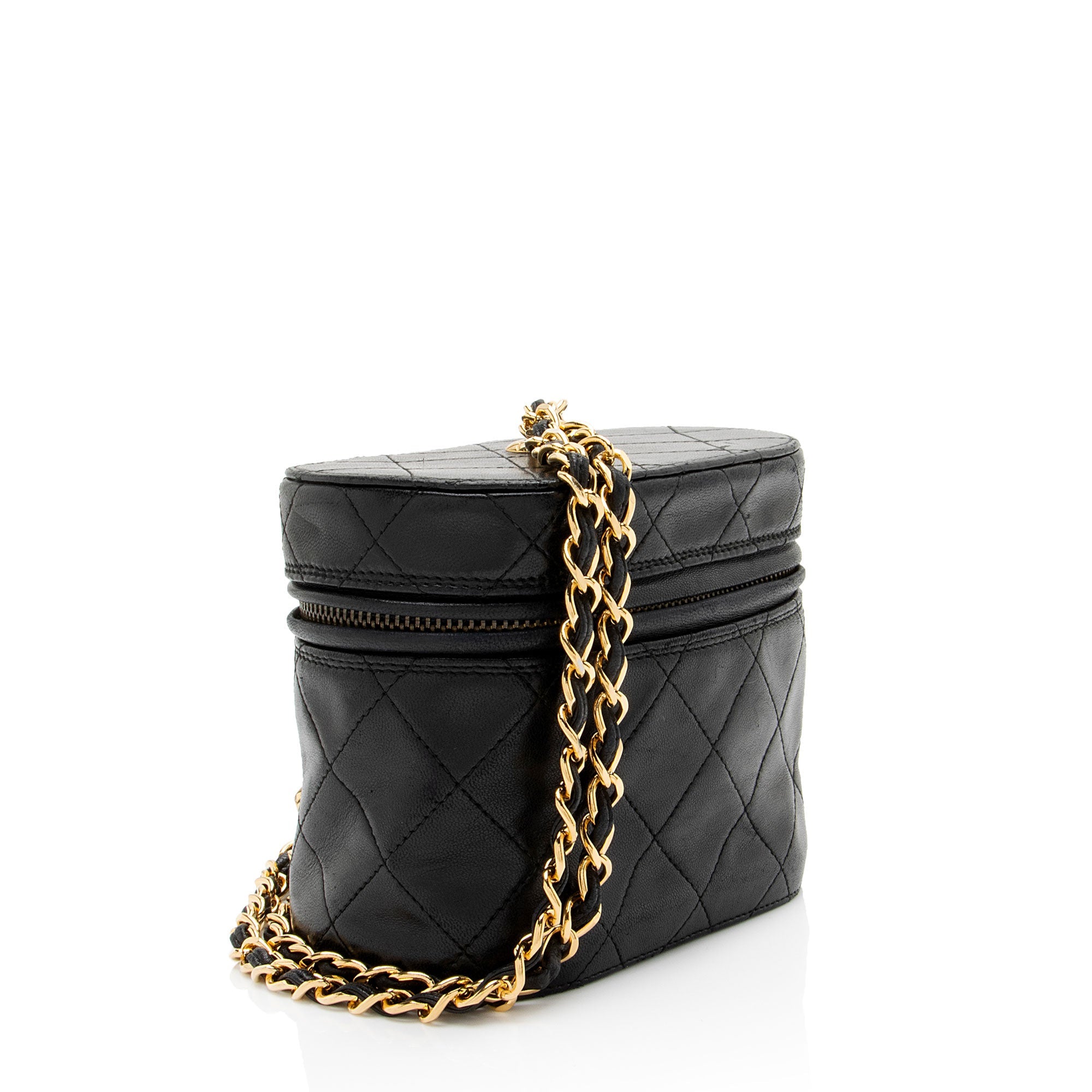 Chanel Vintage Lambskin Tassle Vanity Case with Chain