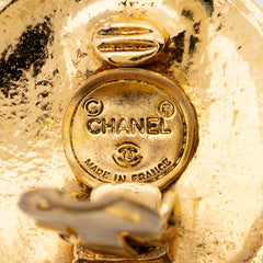Chanel Vintage Logo Coin Clip On Earrings