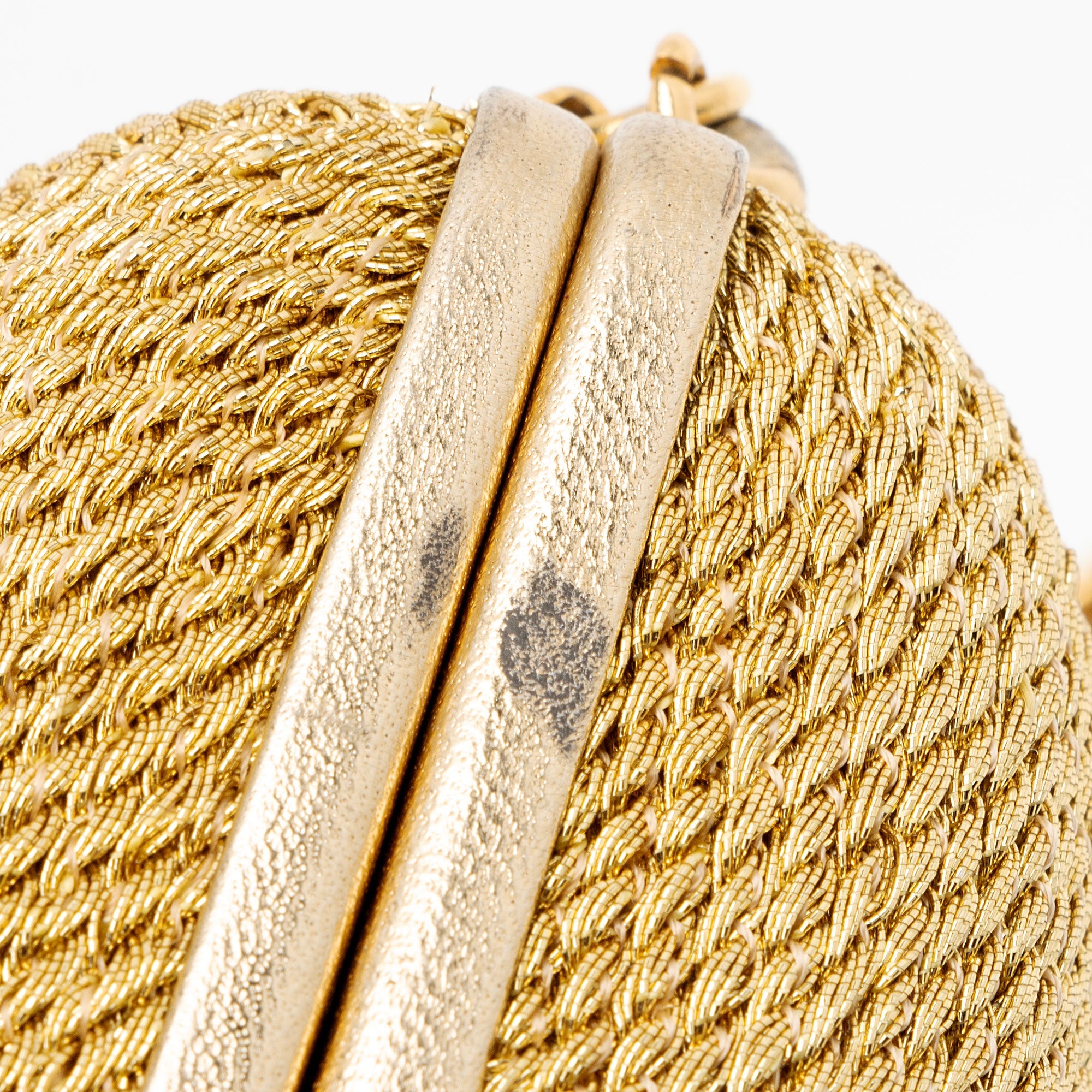 Chanel Vintage Woven Coco Mark Clamshell Shoulder Bag