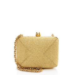 Chanel Vintage Woven Coco Mark Clamshell Shoulder Bag