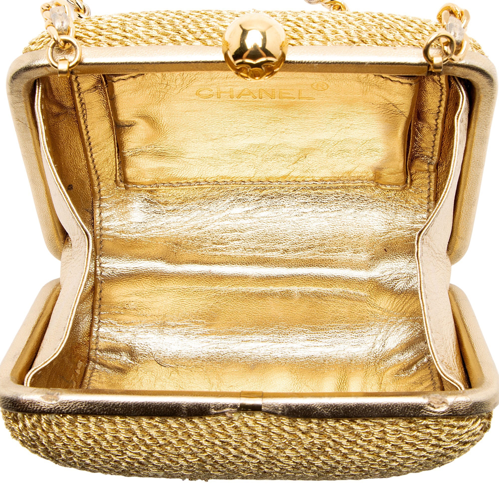 Chanel Vintage Woven Coco Mark Clamshell Shoulder Bag