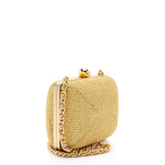 Chanel Vintage Woven Coco Mark Clamshell Shoulder Bag