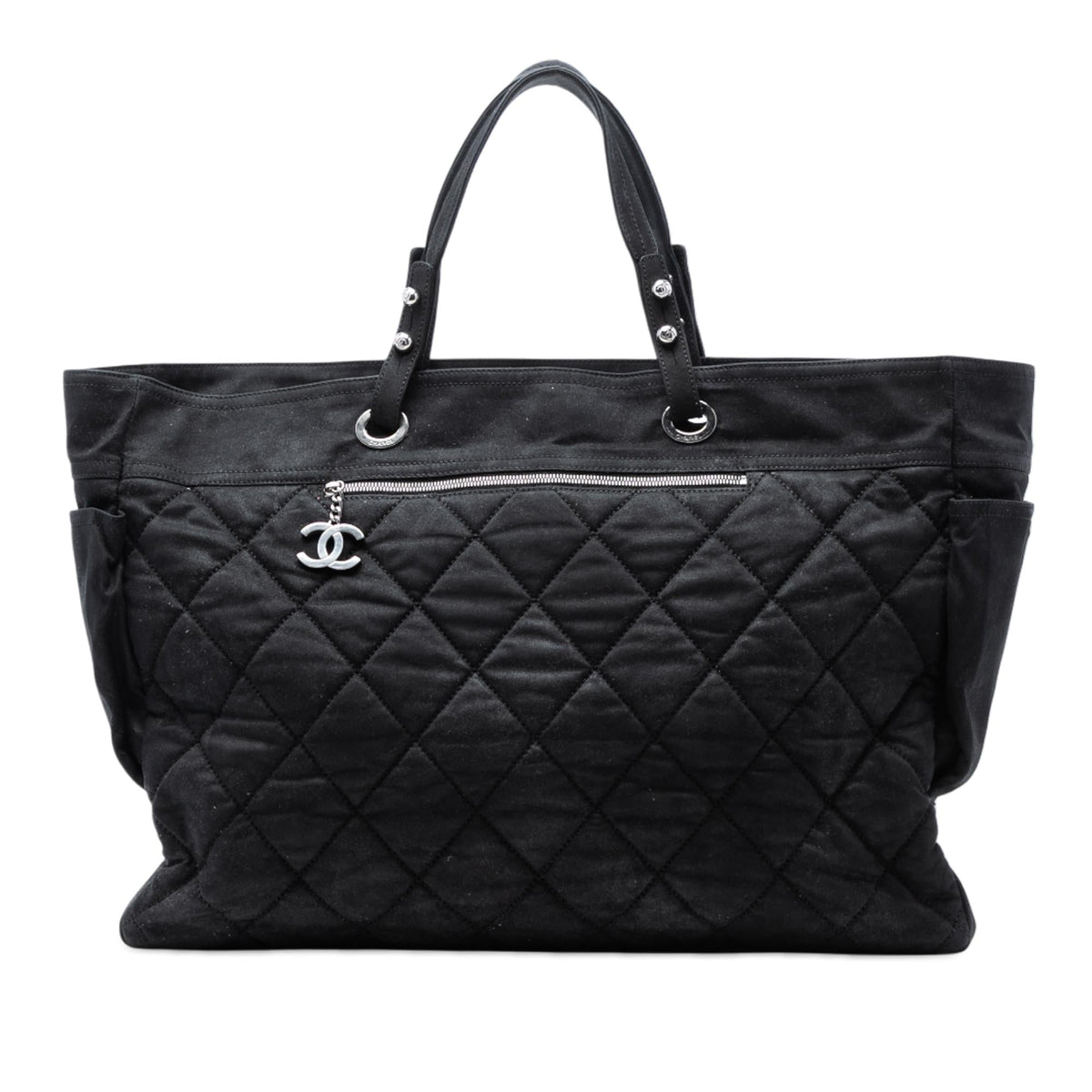 Chanel XL Quilted Coated Canvas Paris Biarritz Tote