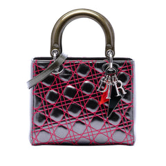 Dior Anselm Reyle Medium Metallic Lambskin Cannage Lady Dior