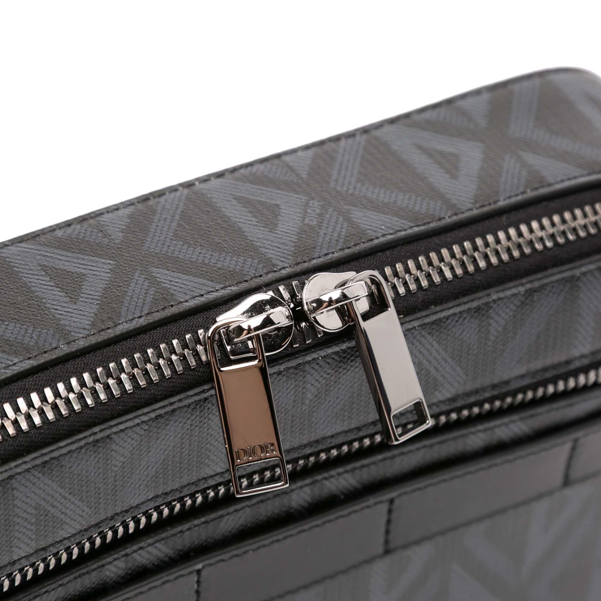 Dior CD Diamond Coated Canvas Safari Bag with Strap