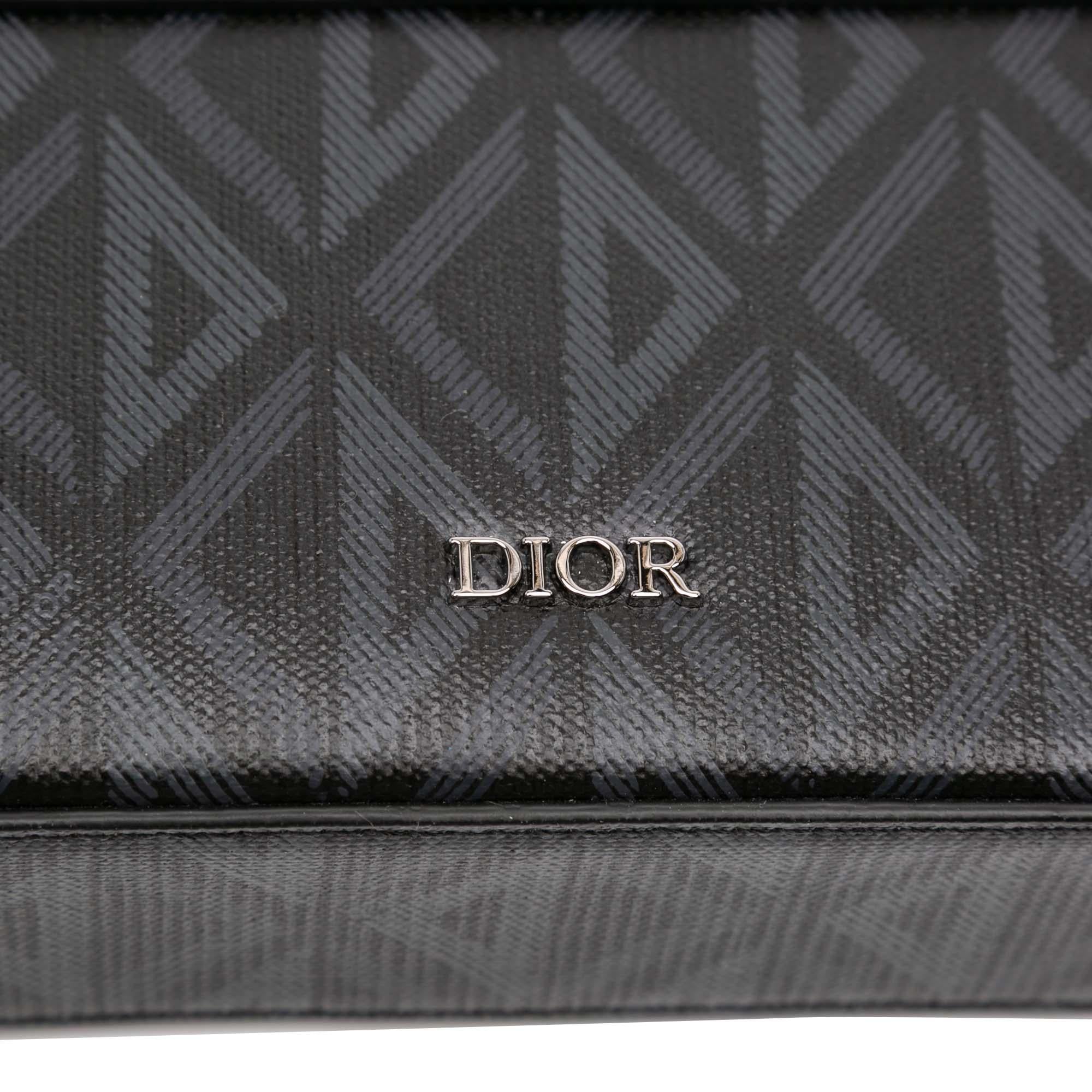 Dior CD Diamond Coated Canvas Safari Bag with Strap