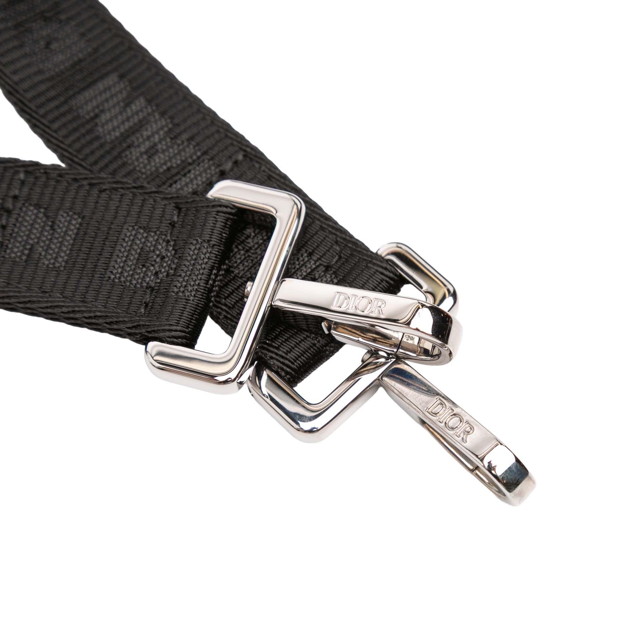 Dior CD Diamond Coated Canvas Safari Bag with Strap