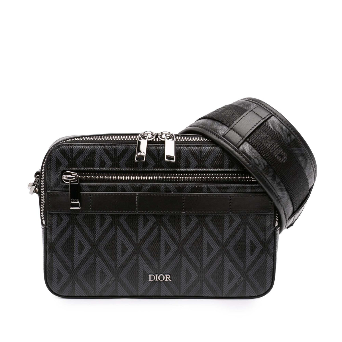 Dior CD Diamond Coated Canvas Safari Bag with Strap