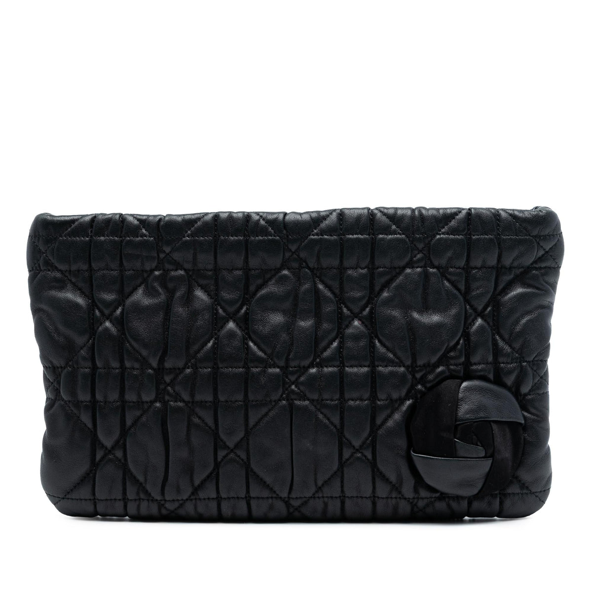 Dior Calfskin Cannage Rose Clutch