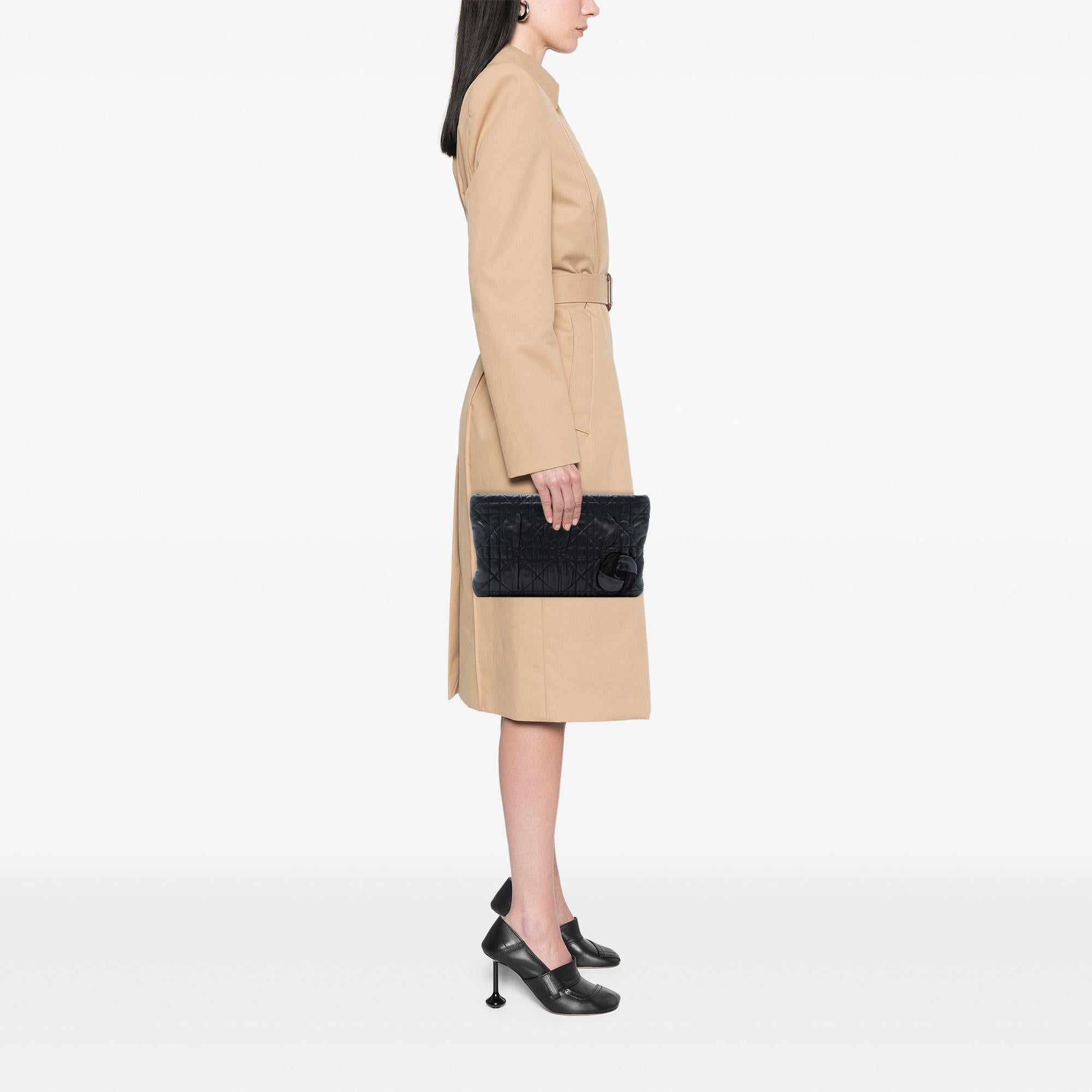 Dior Calfskin Cannage Rose Clutch