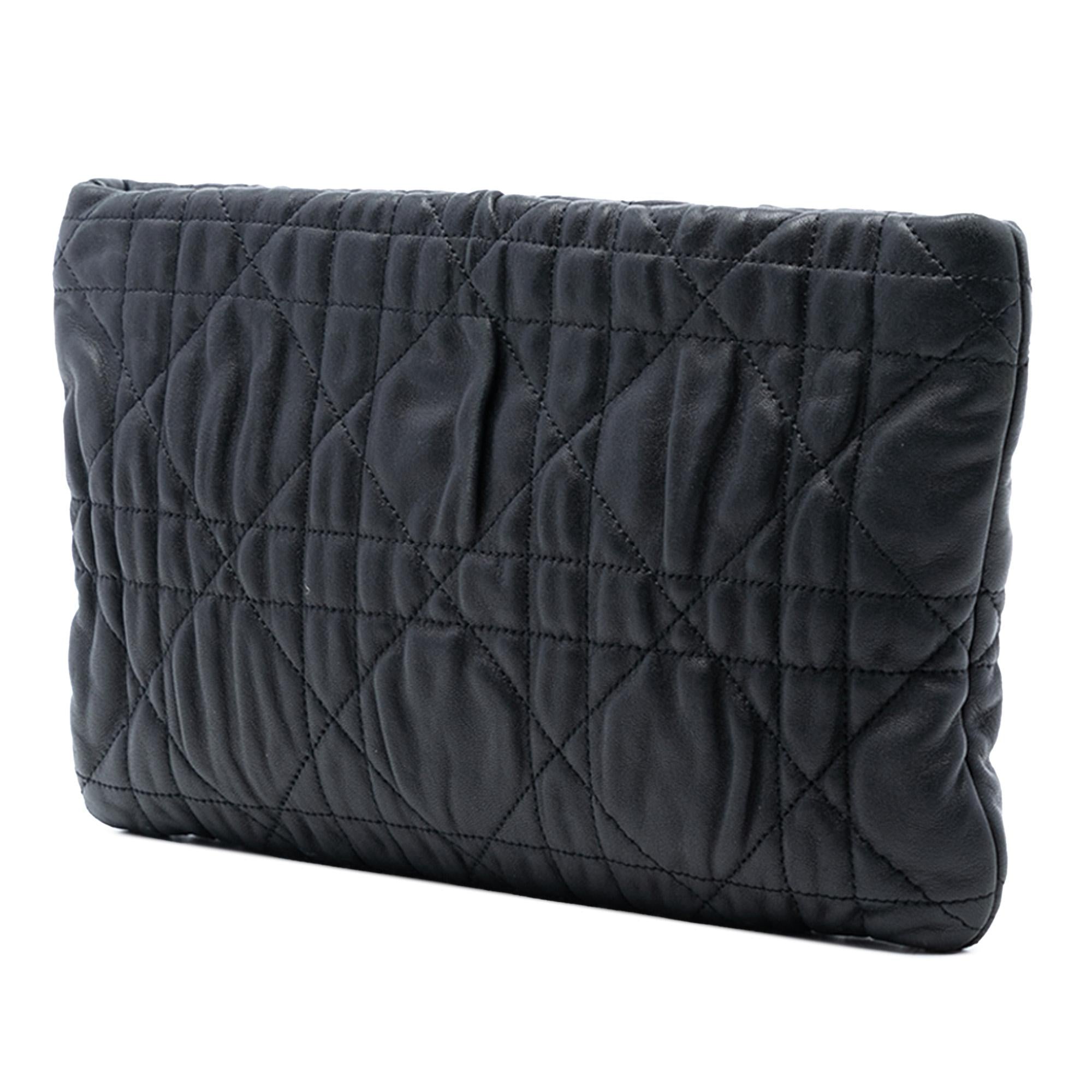 Dior Calfskin Cannage Rose Clutch