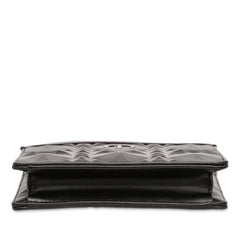 Dior Calfskin Macrocannage Diamond Caro Zipped Pouch With Chain