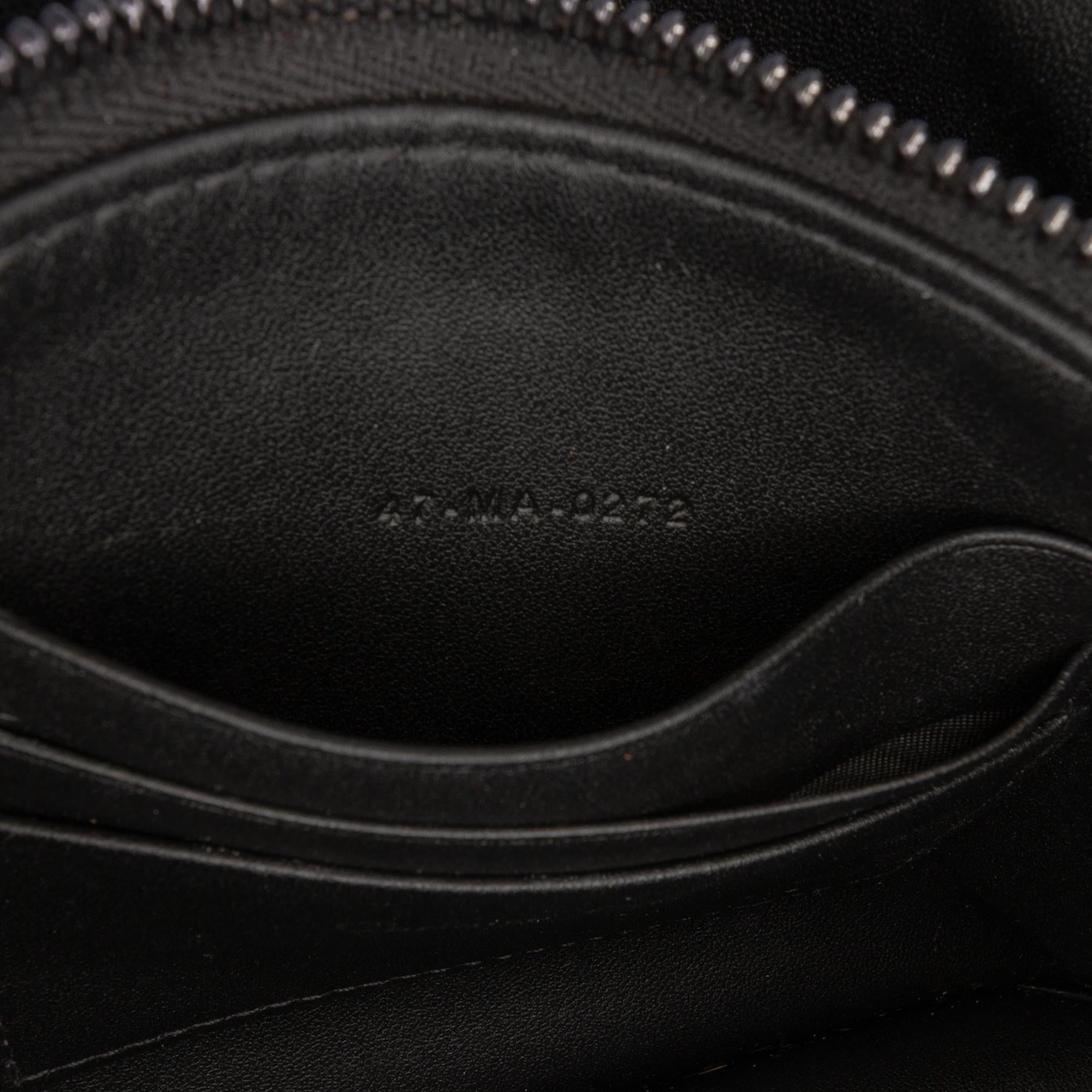 Dior Calfskin Macrocannage Diamond Caro Zipped Pouch With Chain