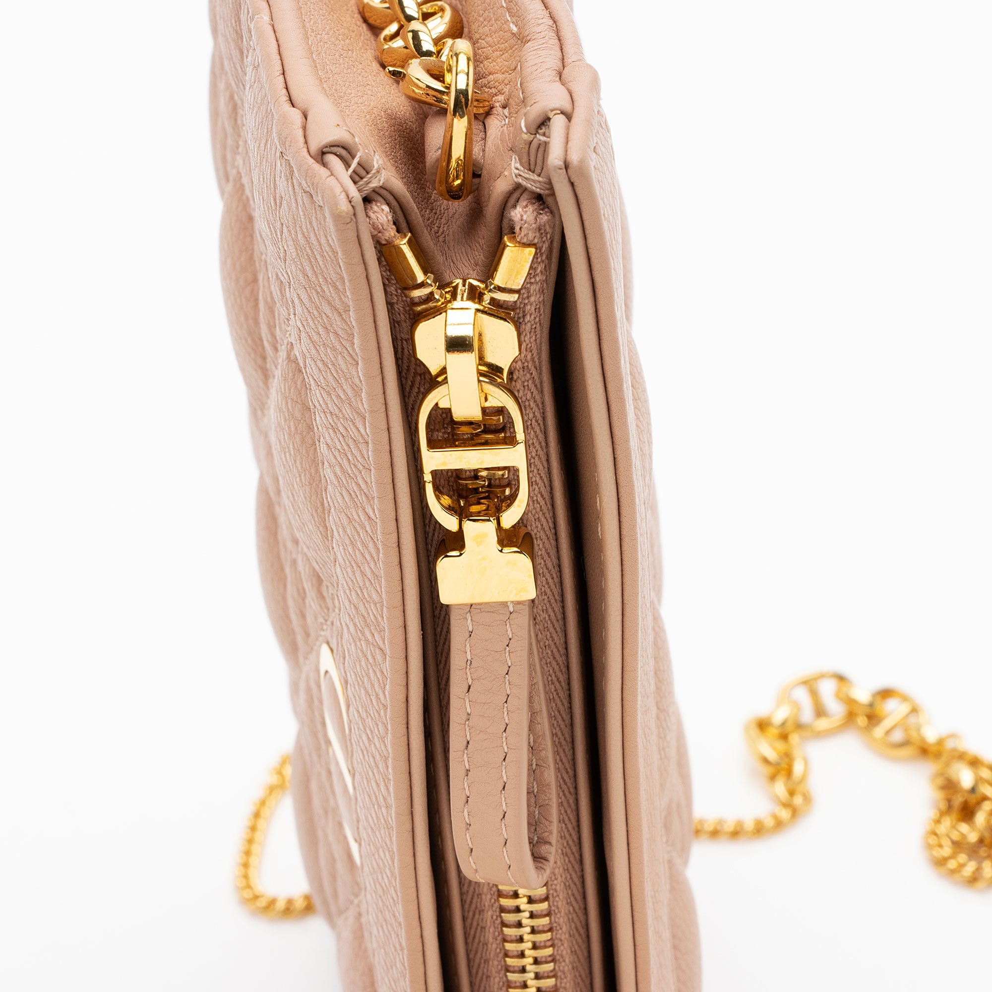 Dior Cannage Calfskin Caro Every Dior Pouch on Chain
