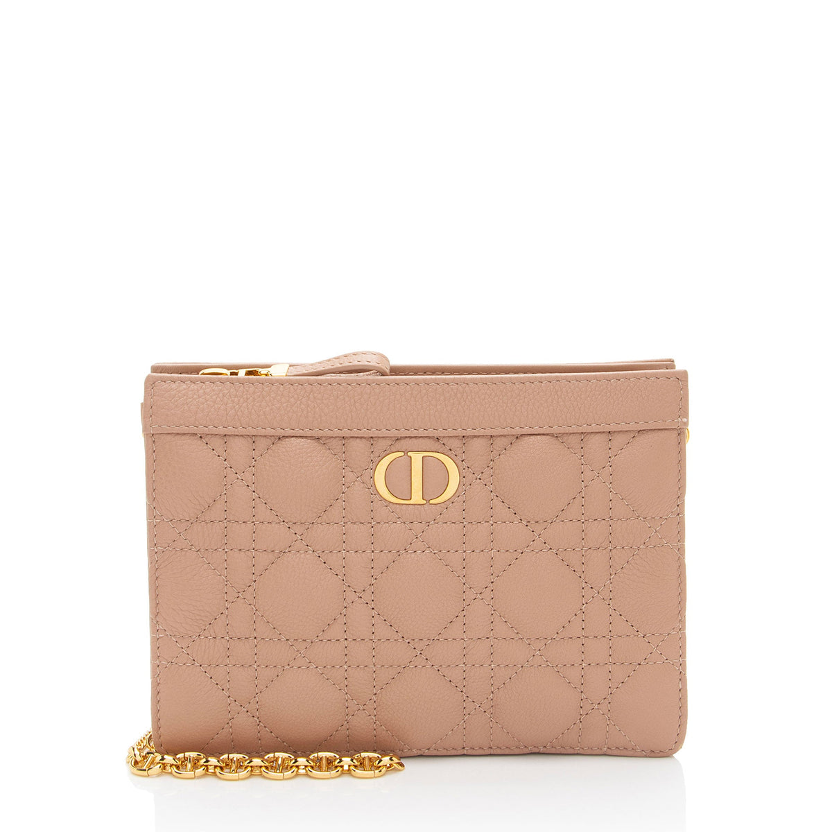 Dior Cannage Calfskin Caro Every Dior Pouch on Chain