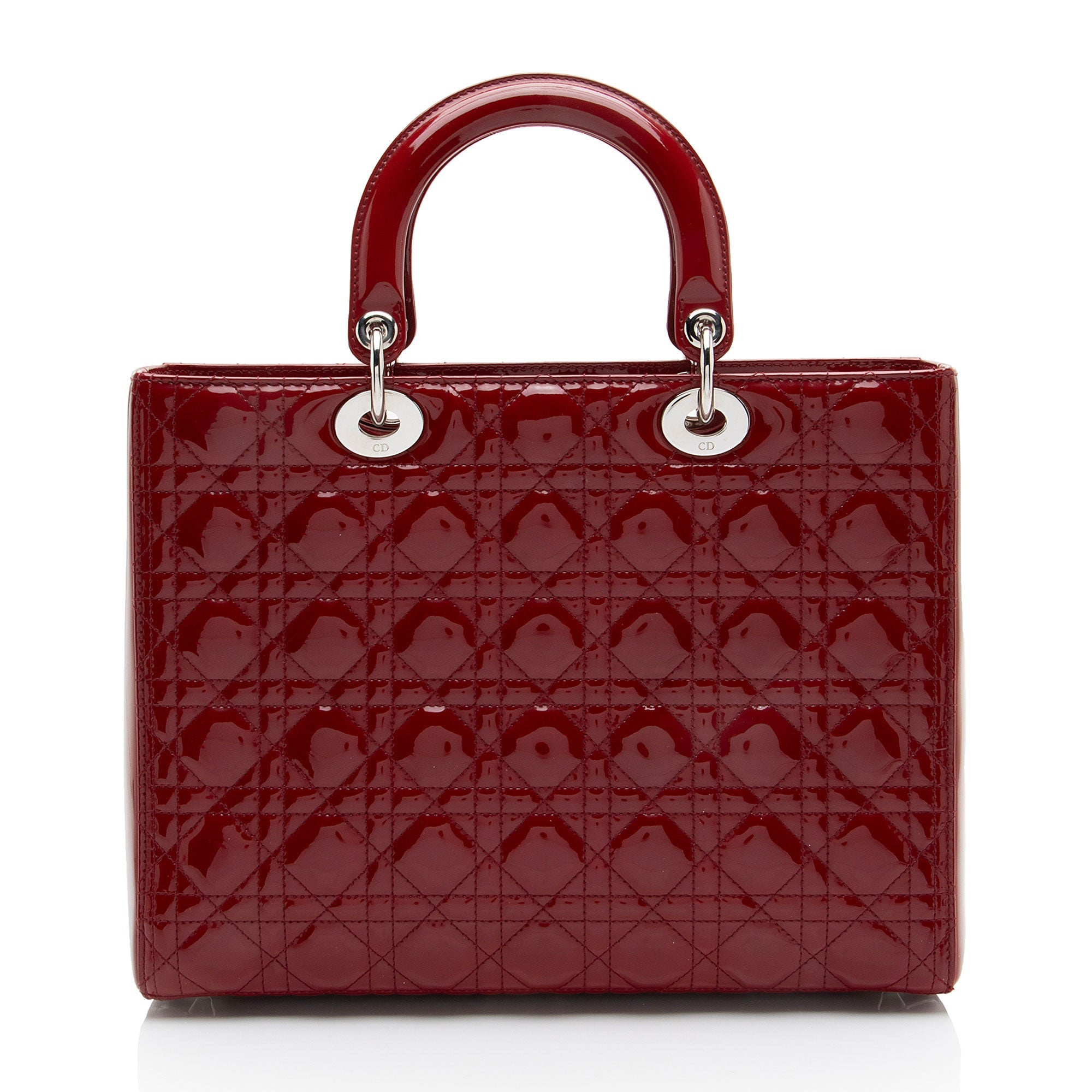 Dior Cannage Patent Leather Lady Dior Large Tote