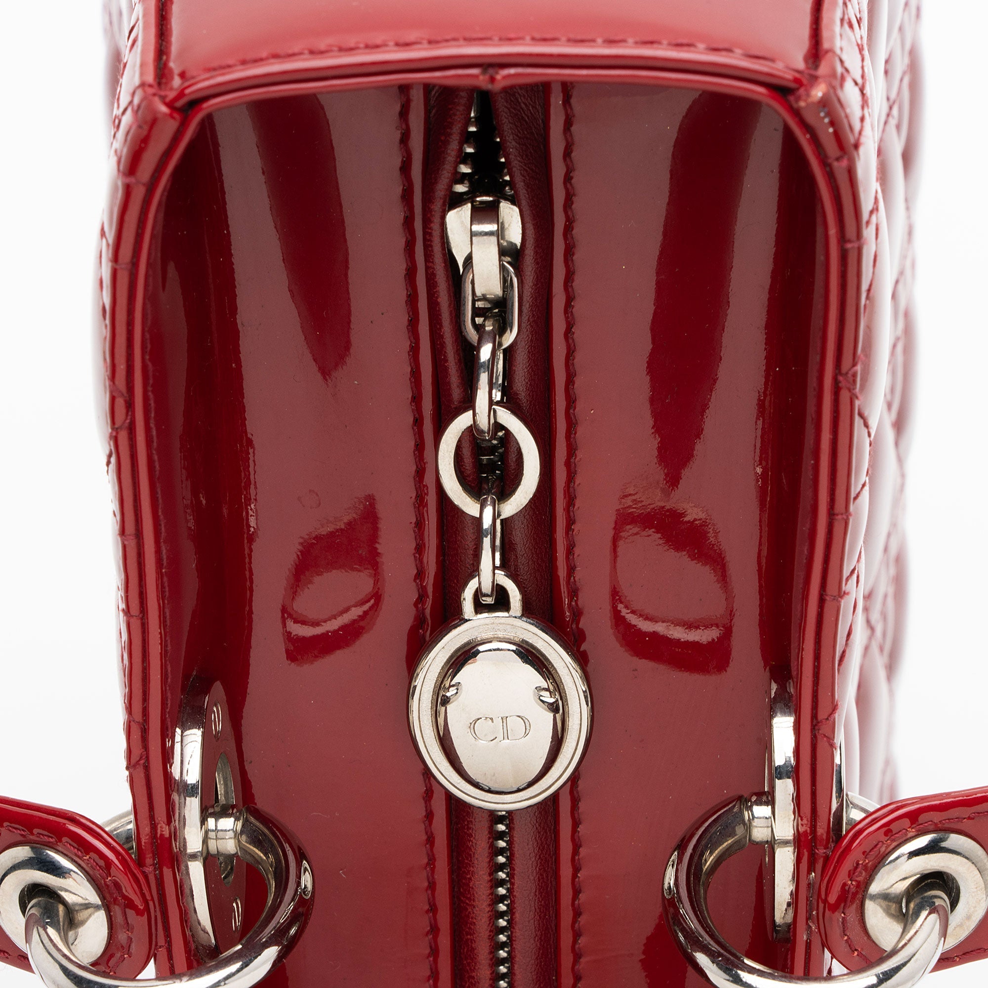 Dior Cannage Patent Leather Lady Dior Large Tote