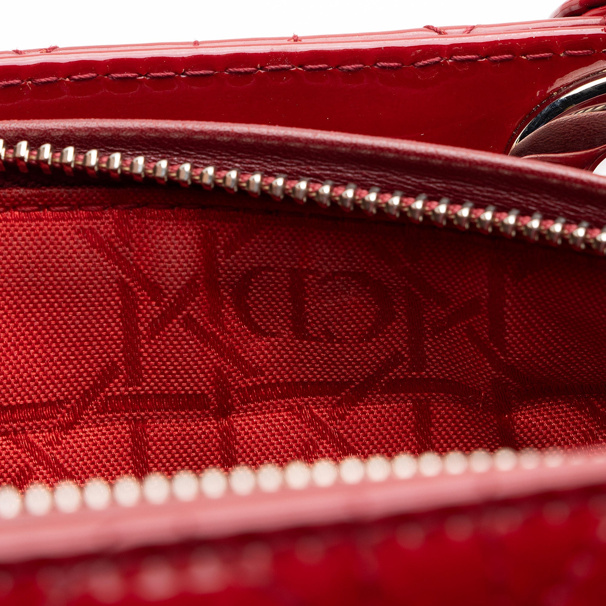 Dior Cannage Patent Leather Lady Dior Large Tote