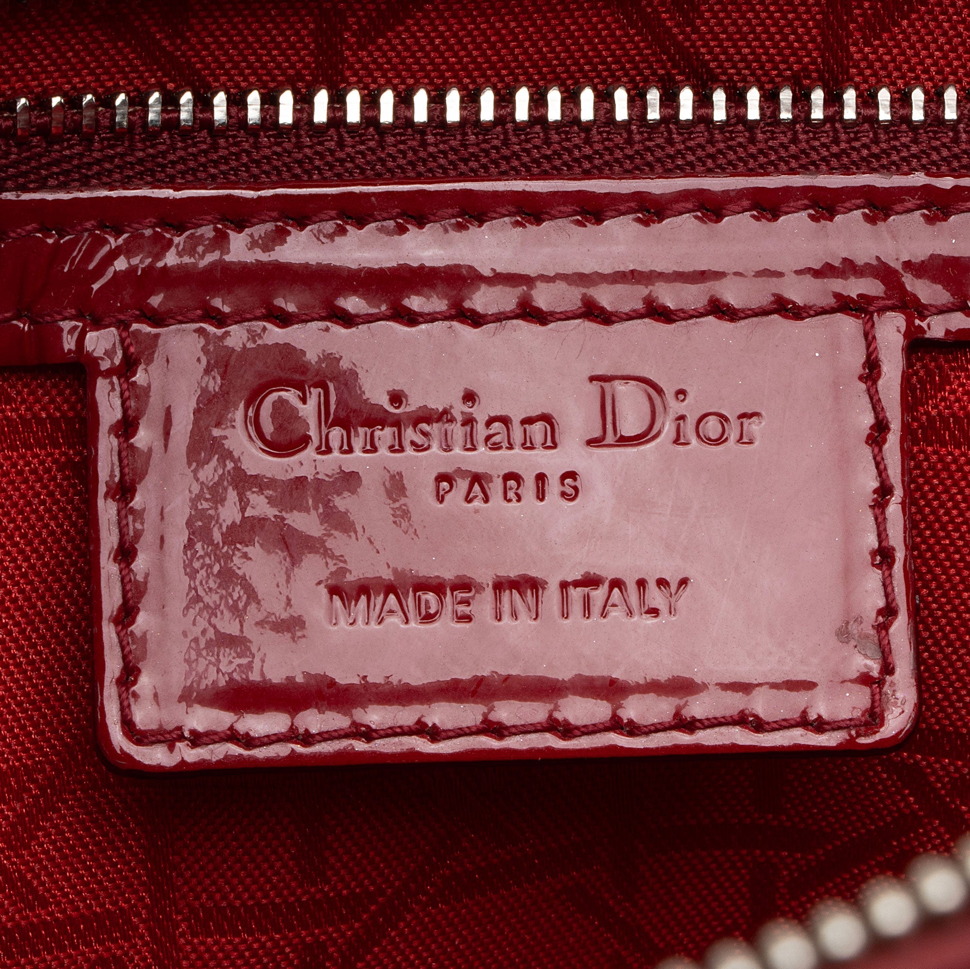 Dior Cannage Patent Leather Lady Dior Large Tote