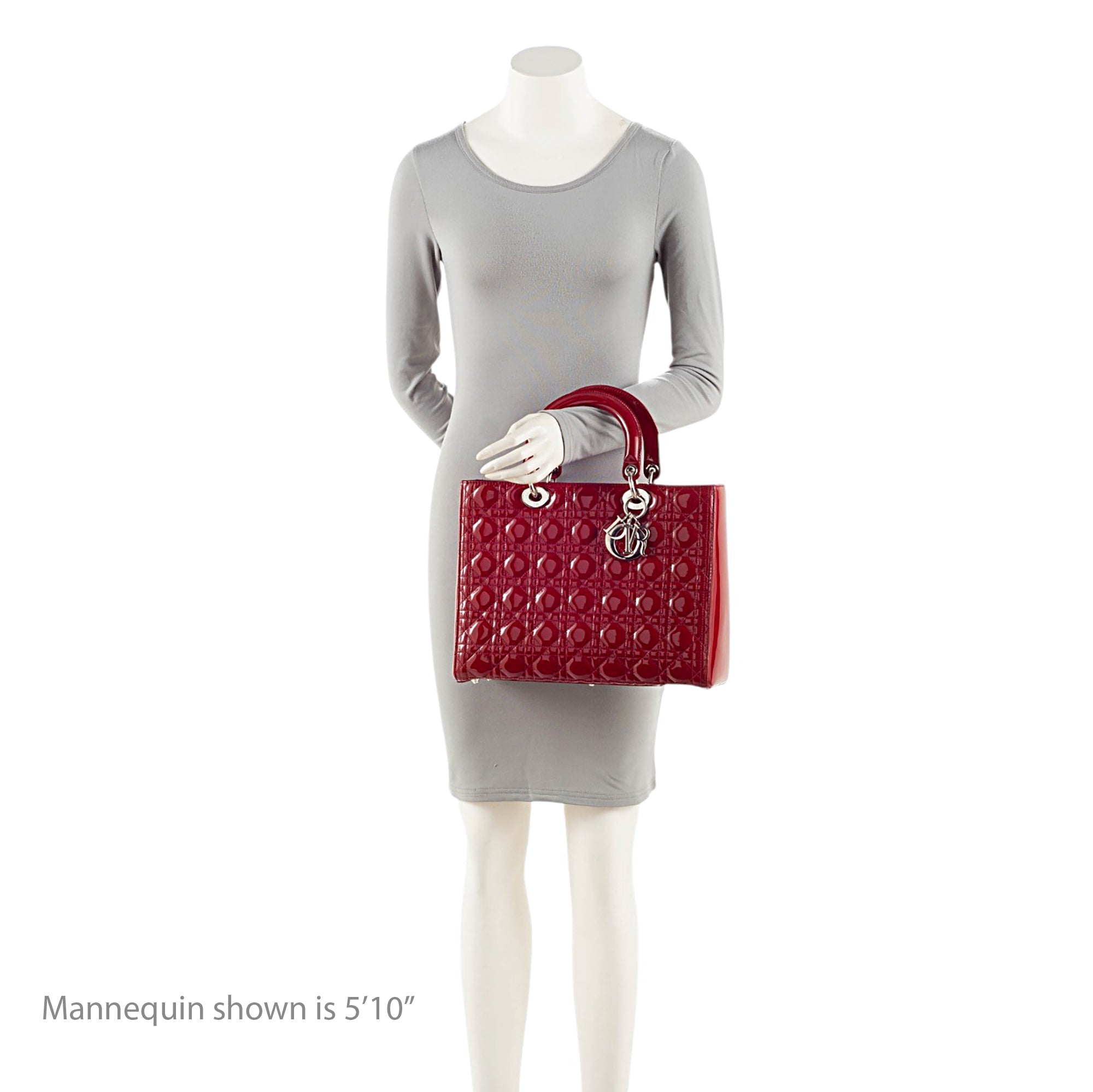 Dior Cannage Patent Leather Lady Dior Large Tote