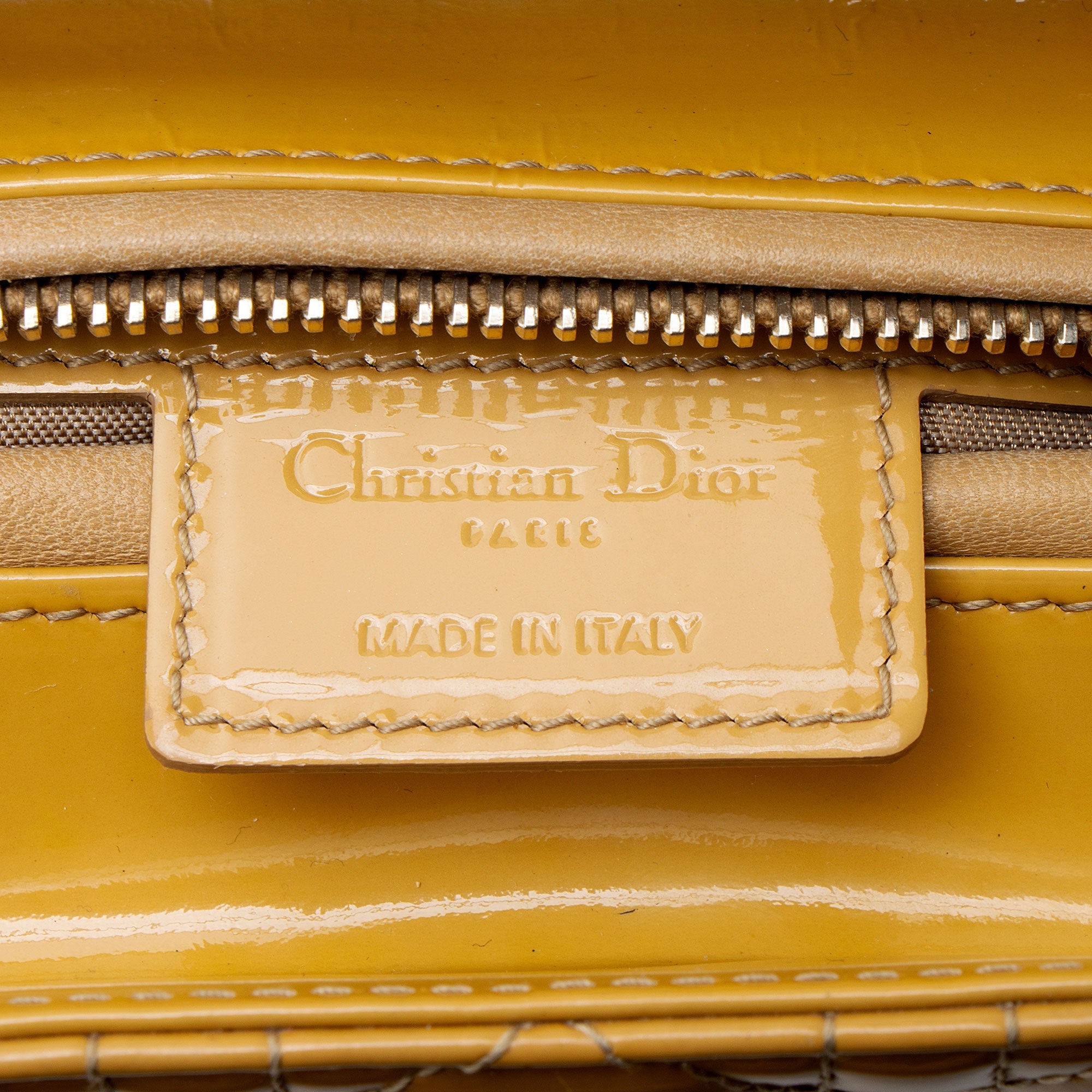 Dior Cannage Patent Leather Lady Dior Medium Tote