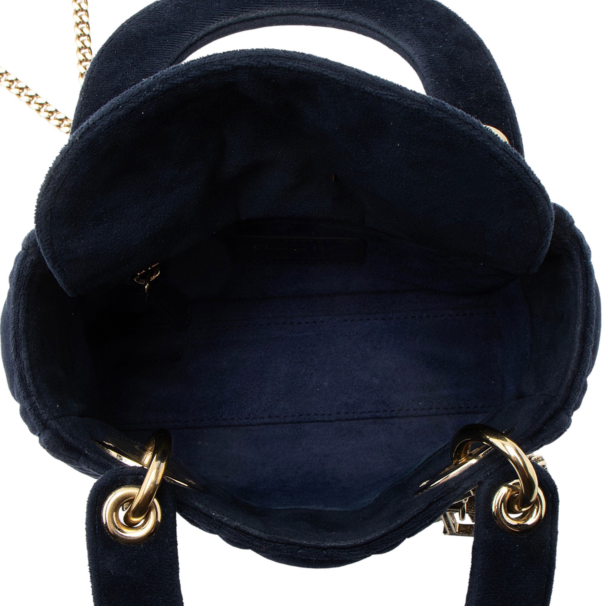 Dior Cannage Velvet Crystal Lady Dior Mini Tote