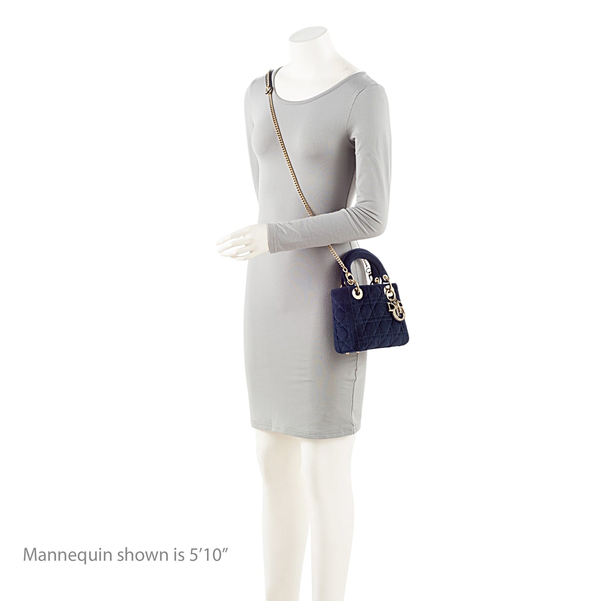 Dior Cannage Velvet Crystal Lady Dior Mini Tote