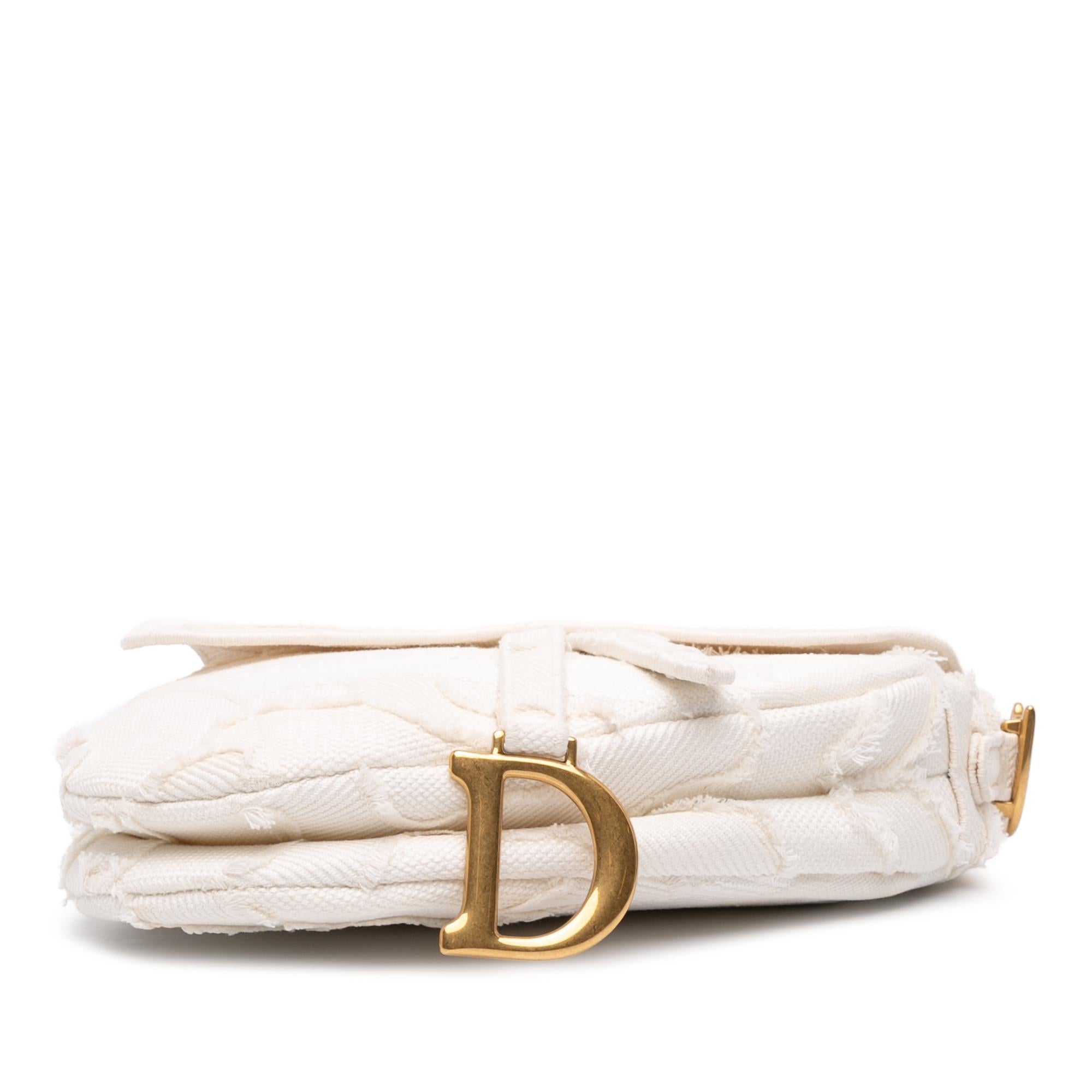 Dior Canvas Embroidered Camouflage Saddle Bag
